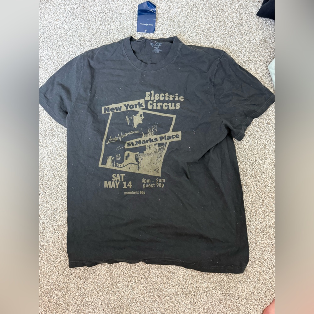 Brandy Melville Black Graphic Electric Circus Tee